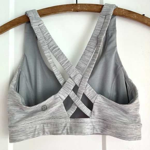 Lululemon Stash N Run bra 6 Gray White - Picture 5 of 8